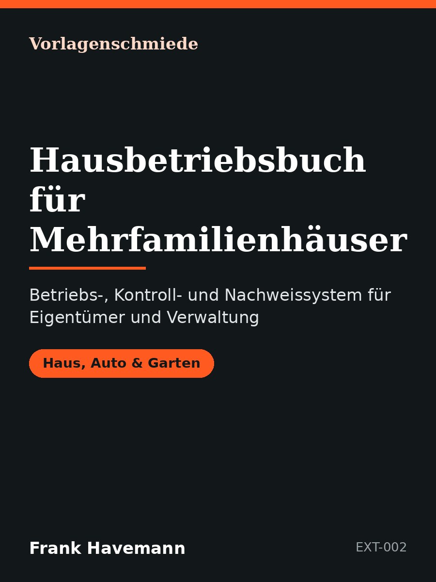Hausbetriebsbuch für Mehrfamilienhäuser