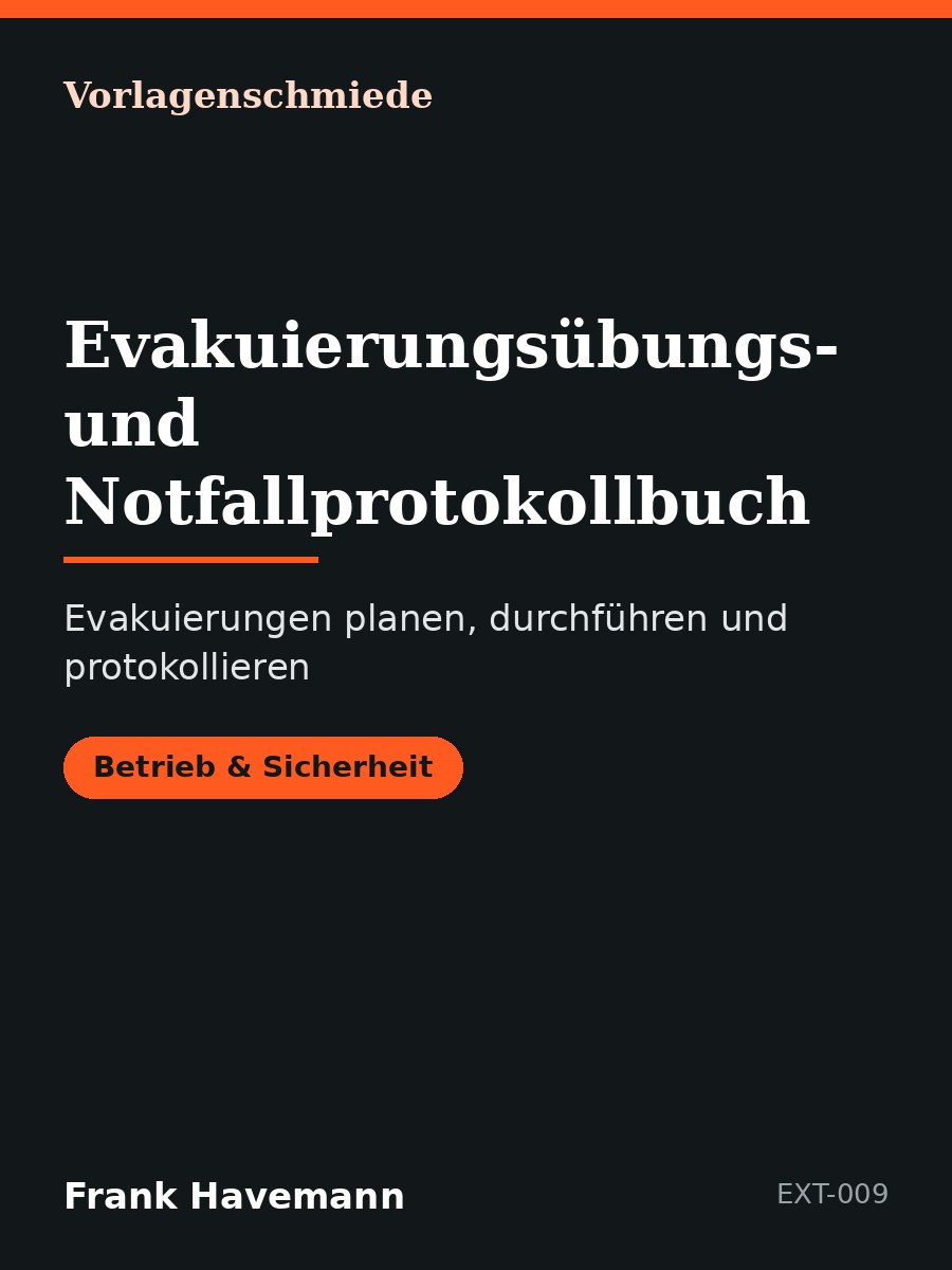 Evakuierungsübungs- und Notfallprotokollbuch