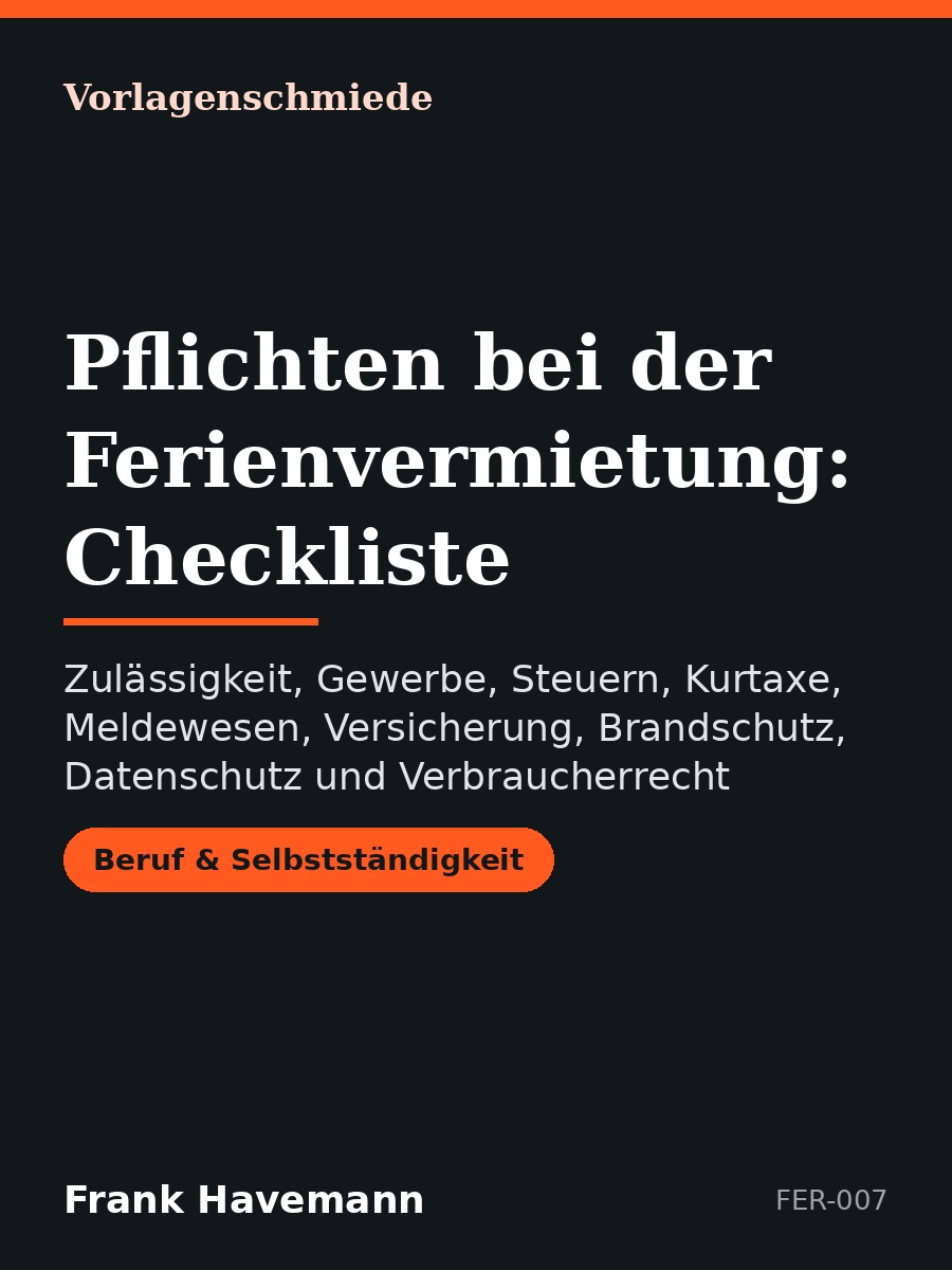 Pflichten bei der Ferienvermietung: Checkliste