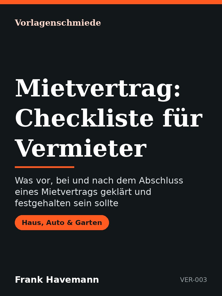 Mietvertrag: Checkliste für Vermieter