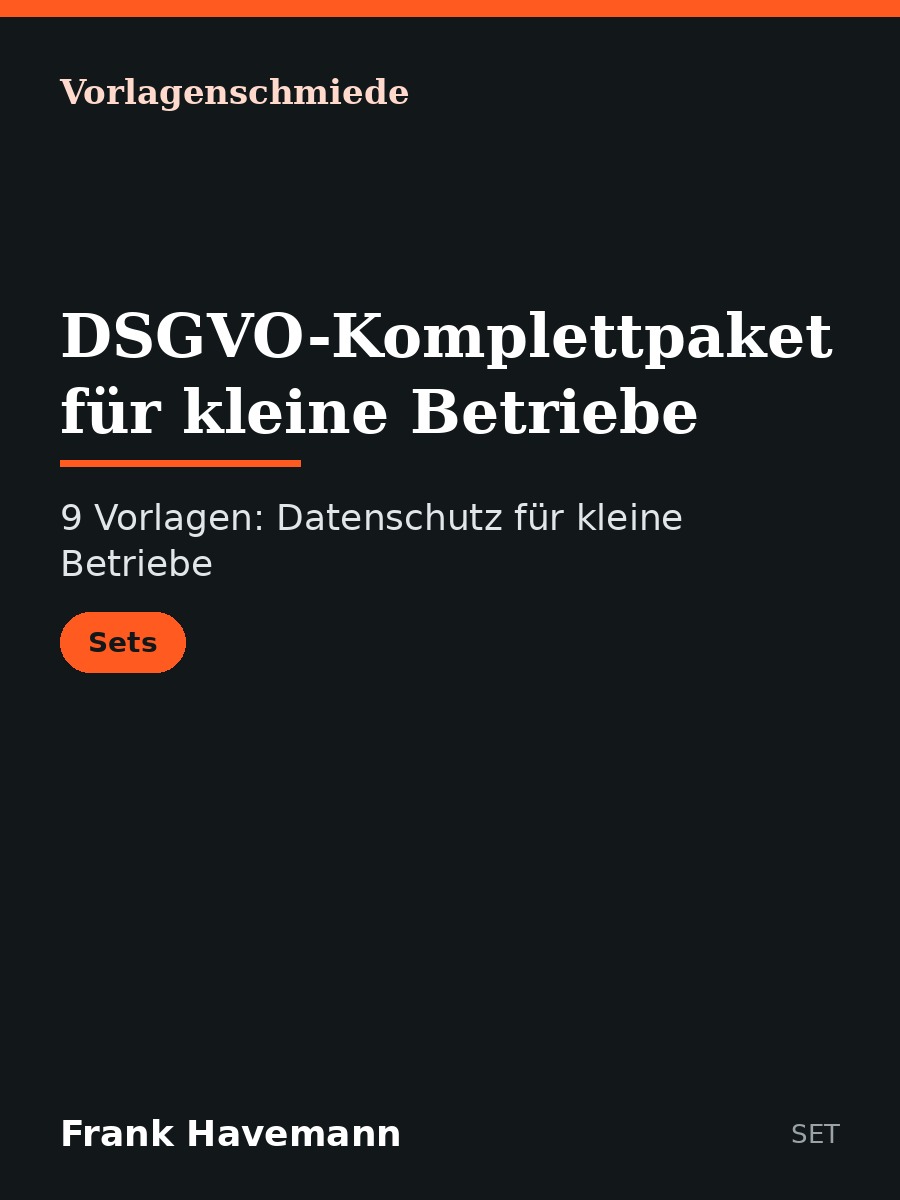 DSGVO-Komplettpaket für kleine Betriebe