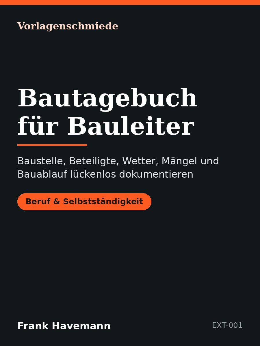 Bautagebuch für Bauleiter