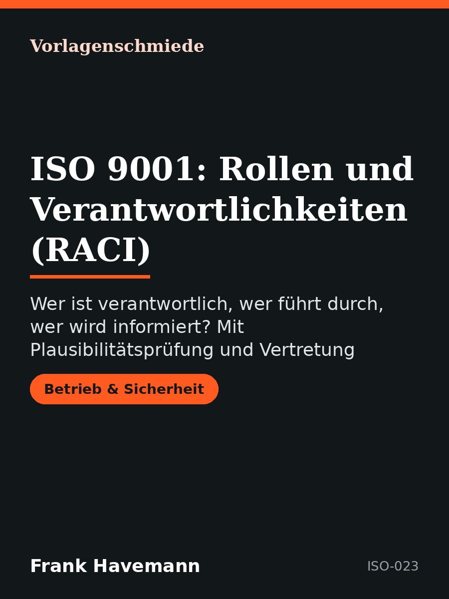 ISO 9001: Rollen und Verantwortlichkeiten (RACI)
