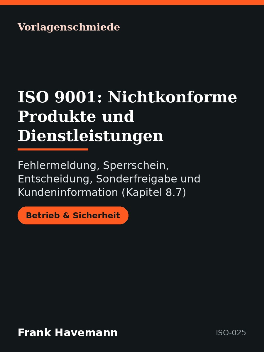 ISO 9001: Nichtkonforme Produkte und Dienstleistungen