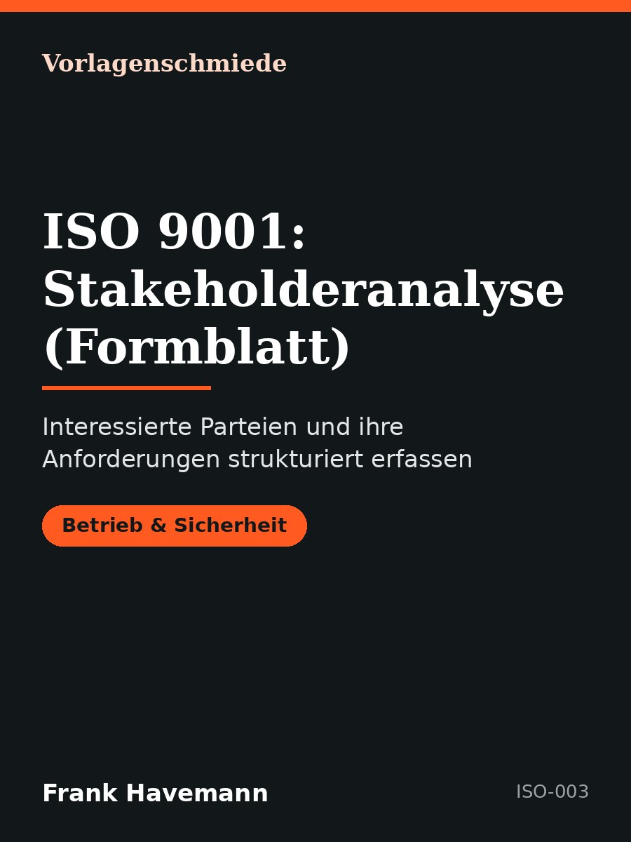 ISO 9001: Stakeholderanalyse (Formblatt)