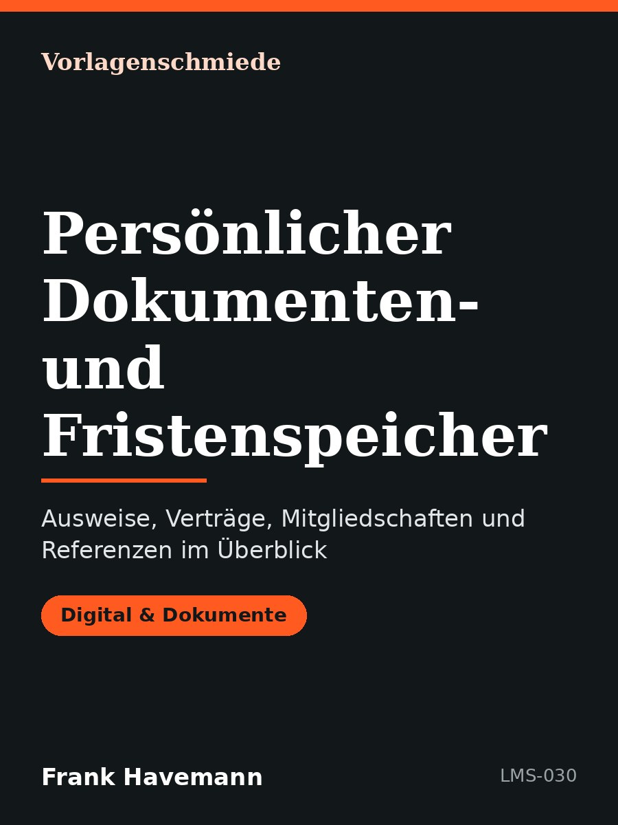Persönlicher Dokumenten- und Fristenspeicher