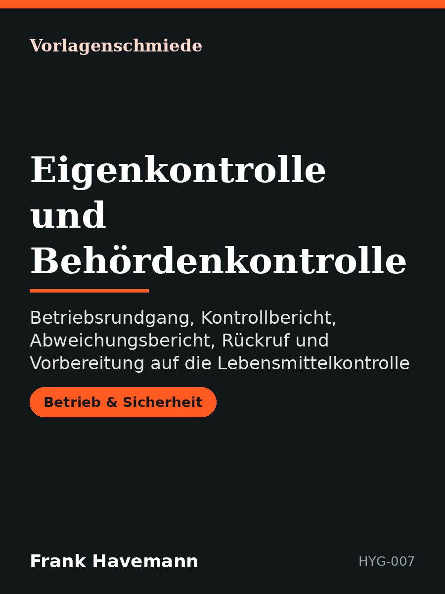 Eigenkontrolle und Behördenkontrolle