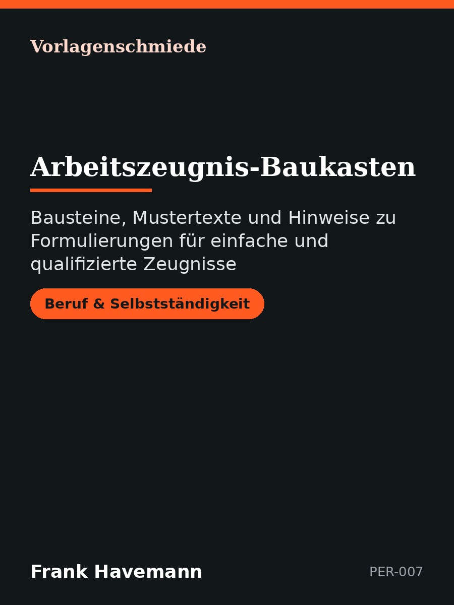 Arbeitszeugnis-Baukasten