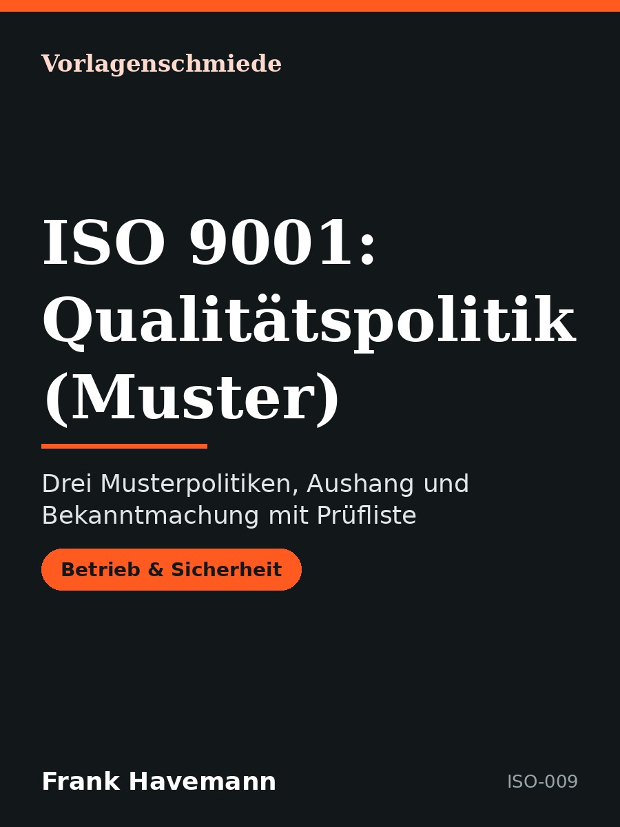 ISO 9001: Qualitätspolitik (Muster)
