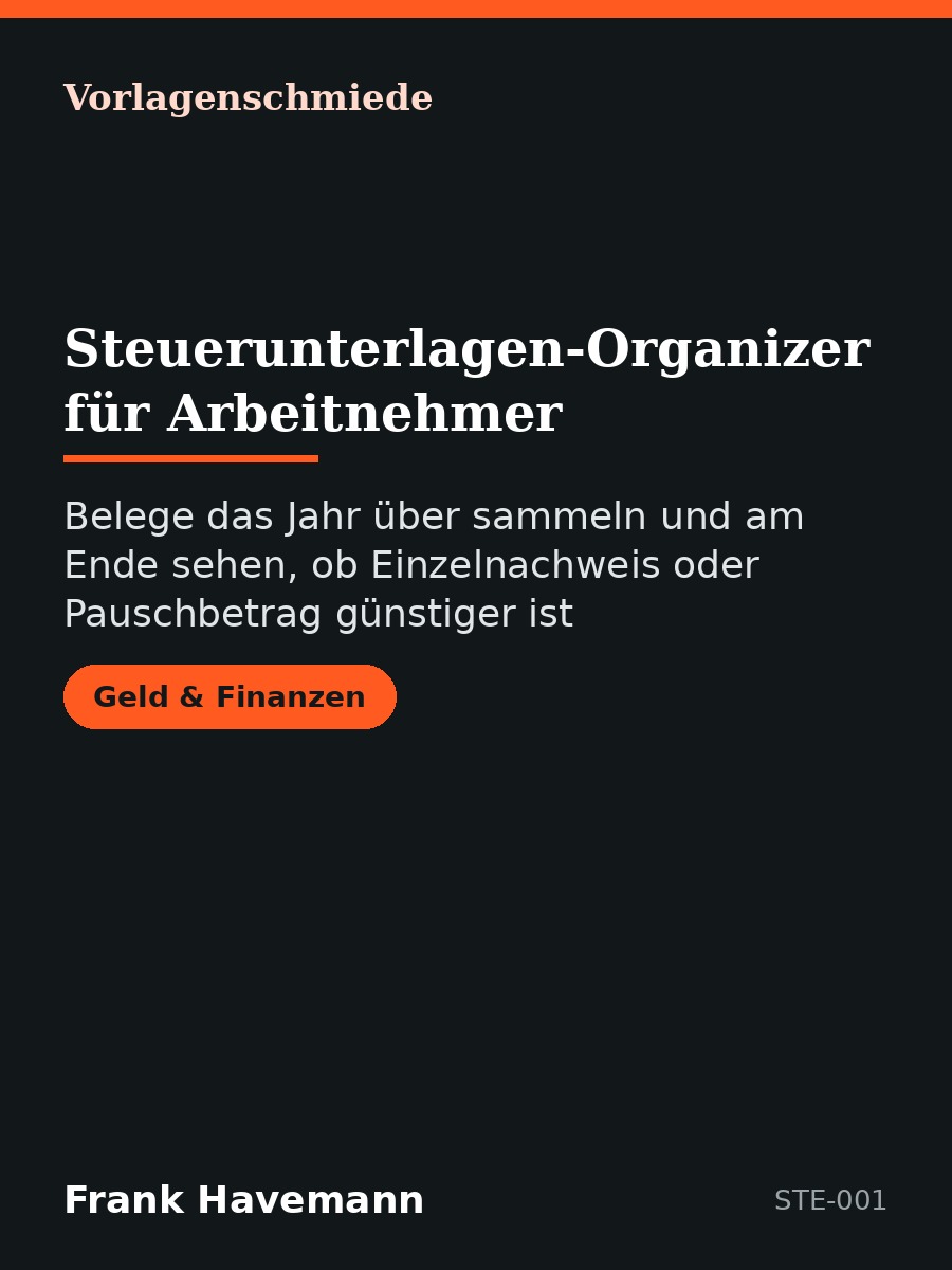 Steuerunterlagen-Organizer für Arbeitnehmer