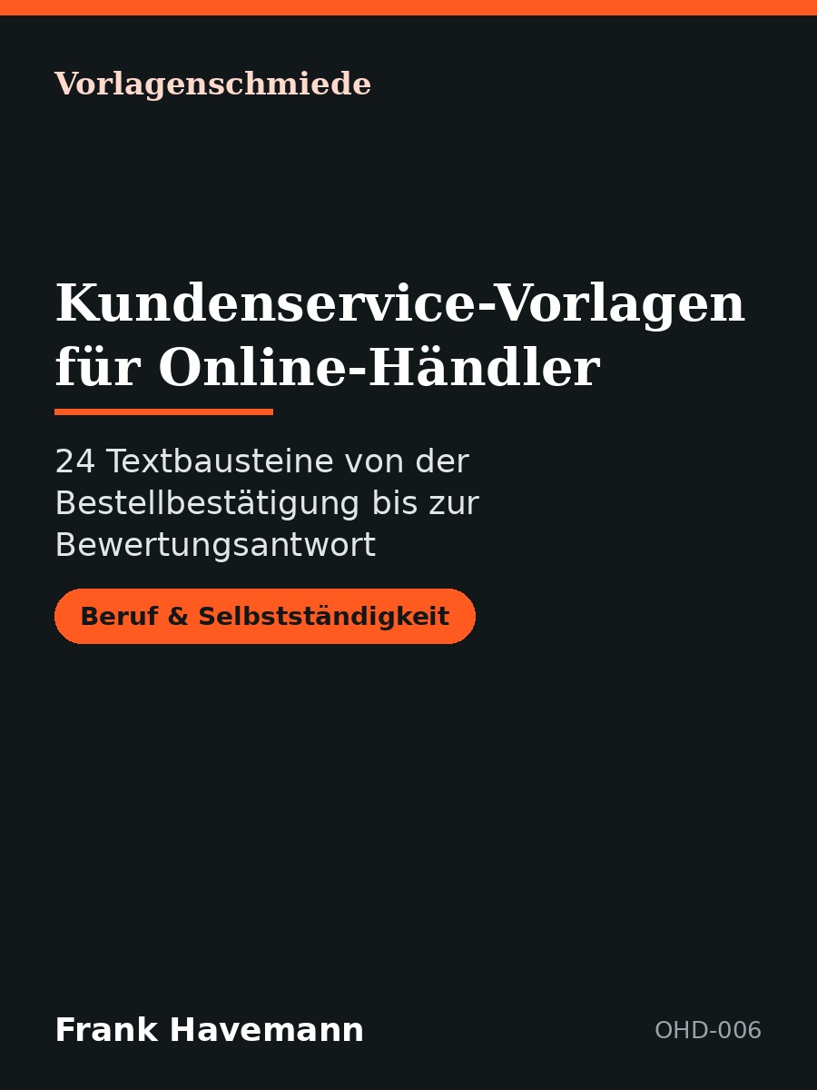 Kundenservice-Vorlagen für Online-Händler