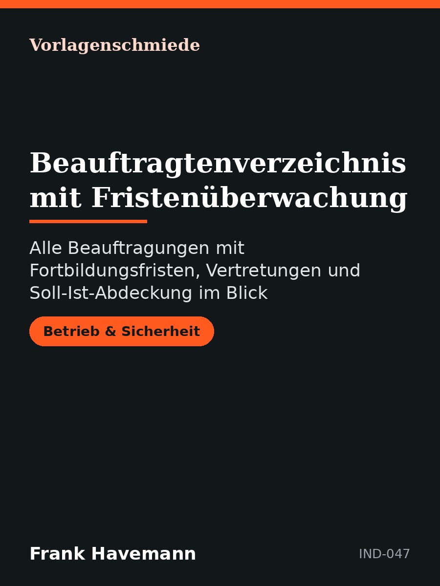 Beauftragtenverzeichnis mit Fristenüberwachung