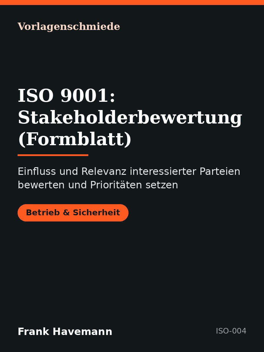 ISO 9001: Stakeholderbewertung (Formblatt)