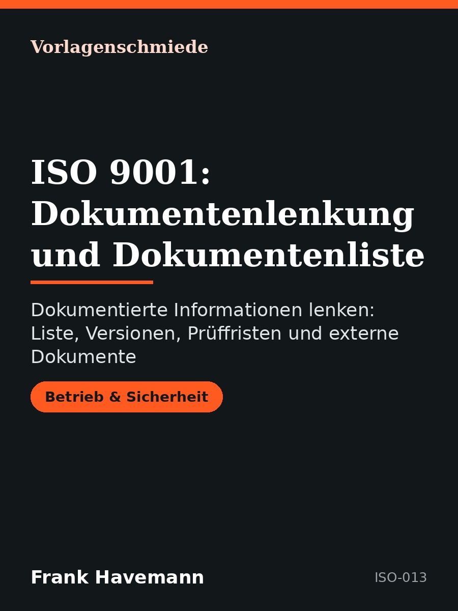 ISO 9001: Dokumentenlenkung und Dokumentenliste