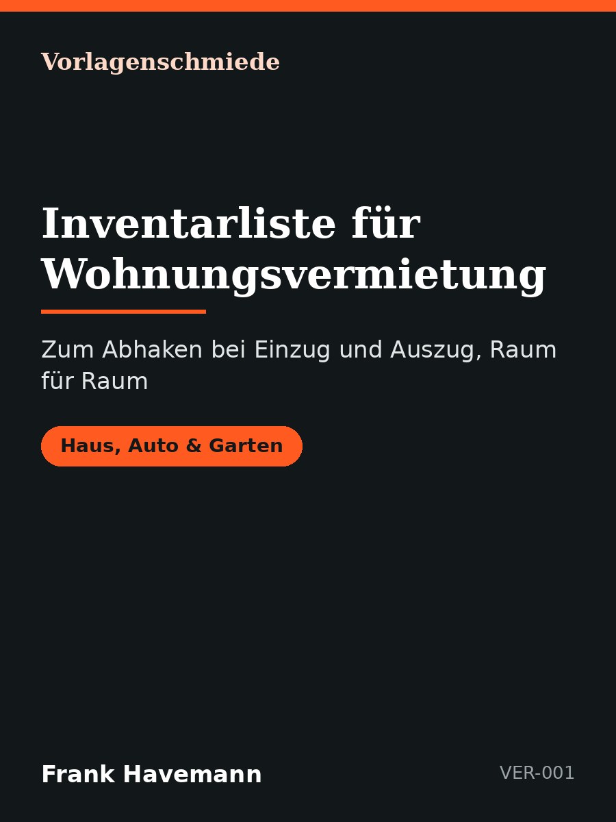 Inventarliste für Wohnungsvermietung