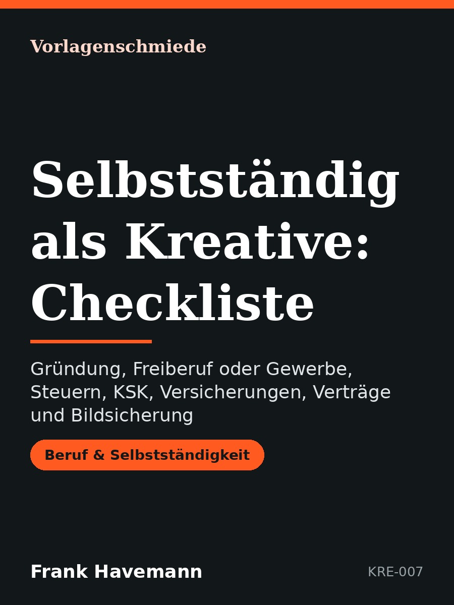 Selbstständig als Kreative: Checkliste