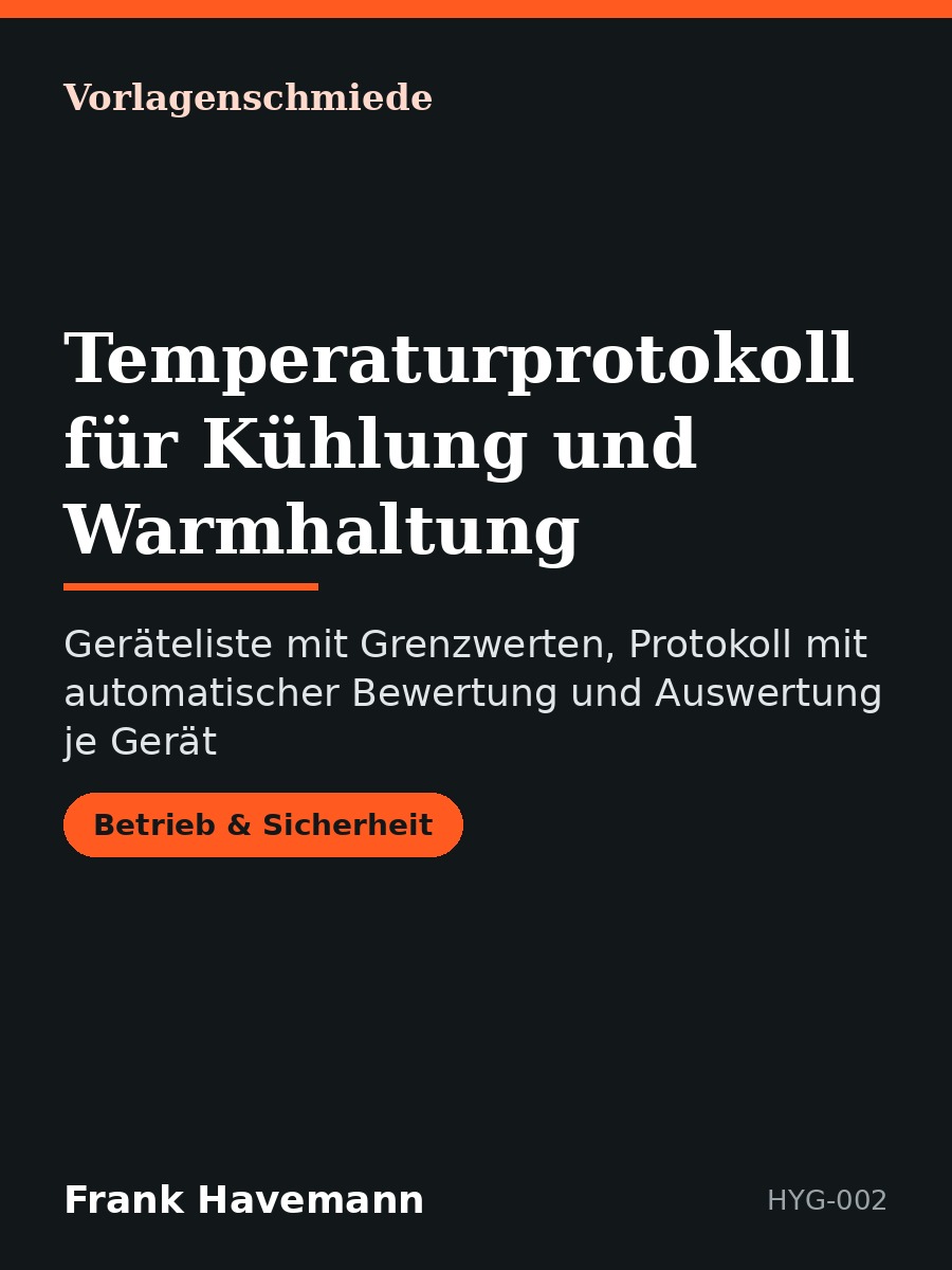 Temperaturprotokoll für Kühlung und Warmhaltung
