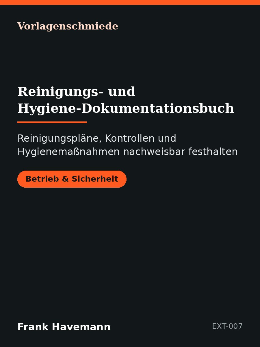 Reinigungs- und Hygiene-Dokumentationsbuch