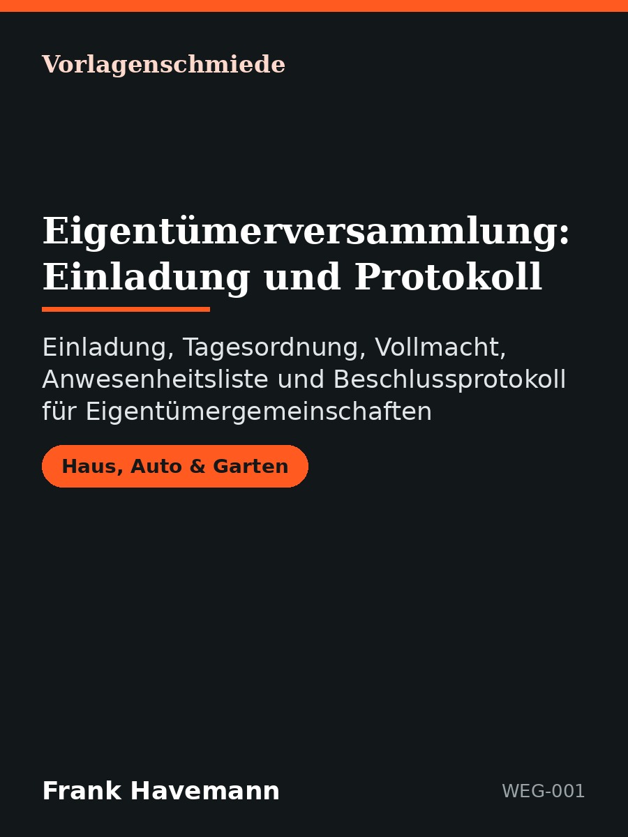 Eigentümerversammlung: Einladung und Protokoll