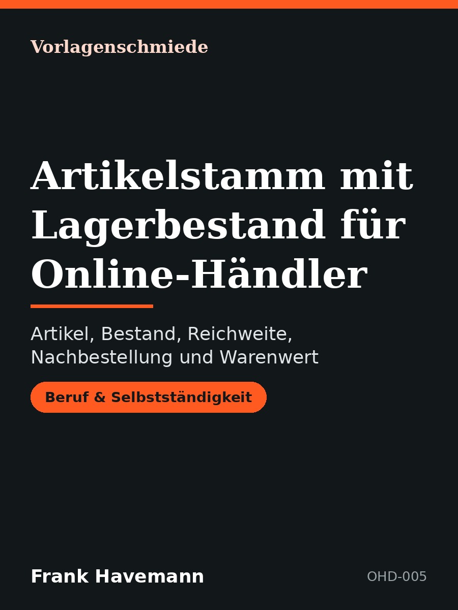 Artikelstamm mit Lagerbestand für Online-Händler