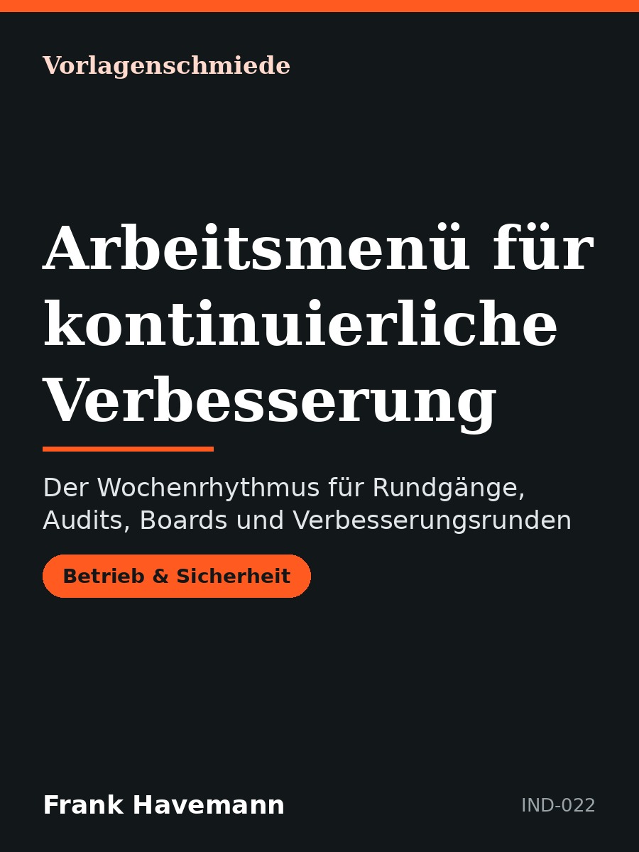 Arbeitsmenü für kontinuierliche Verbesserung