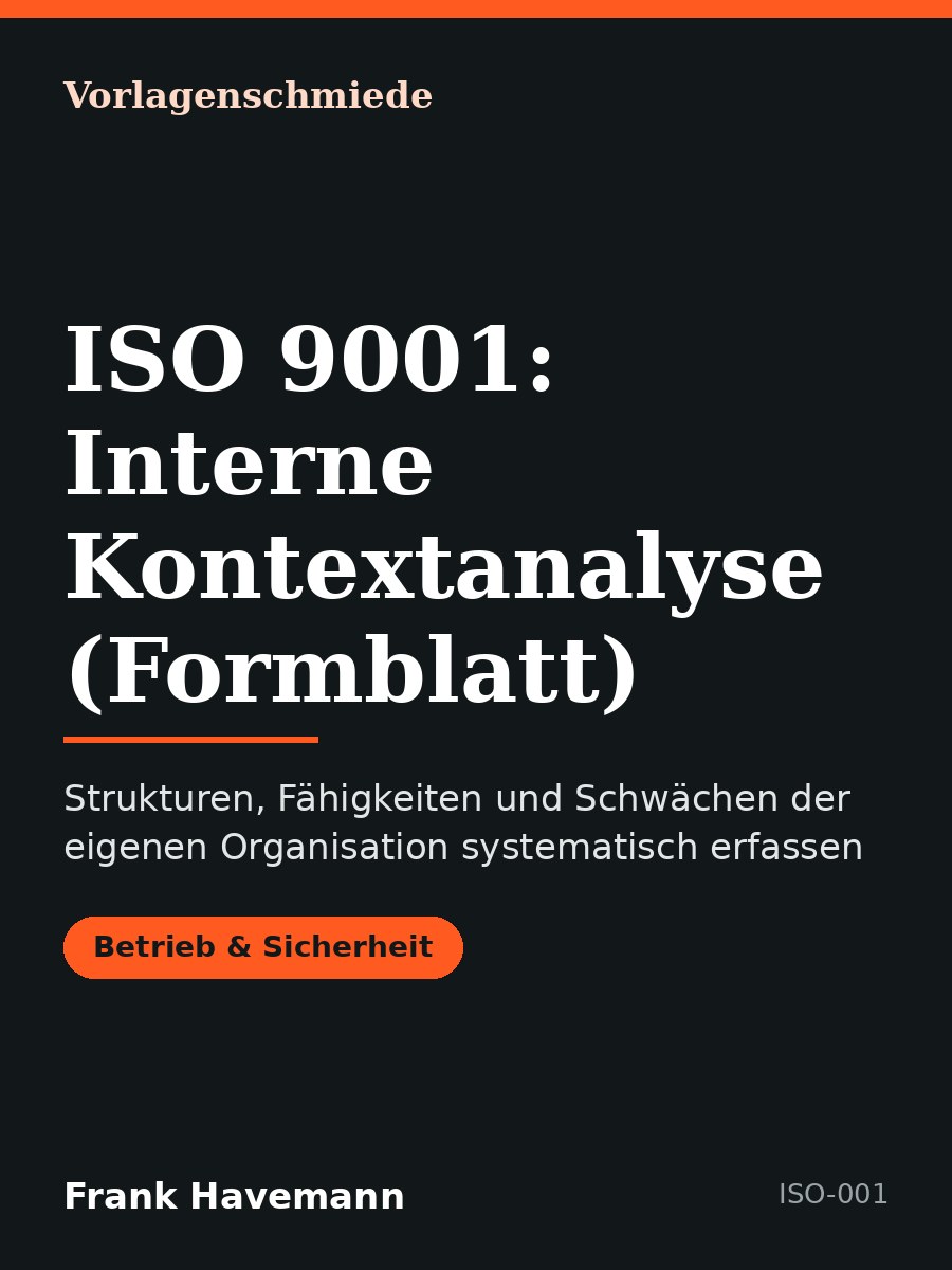 ISO 9001: Interne Kontextanalyse (Formblatt)