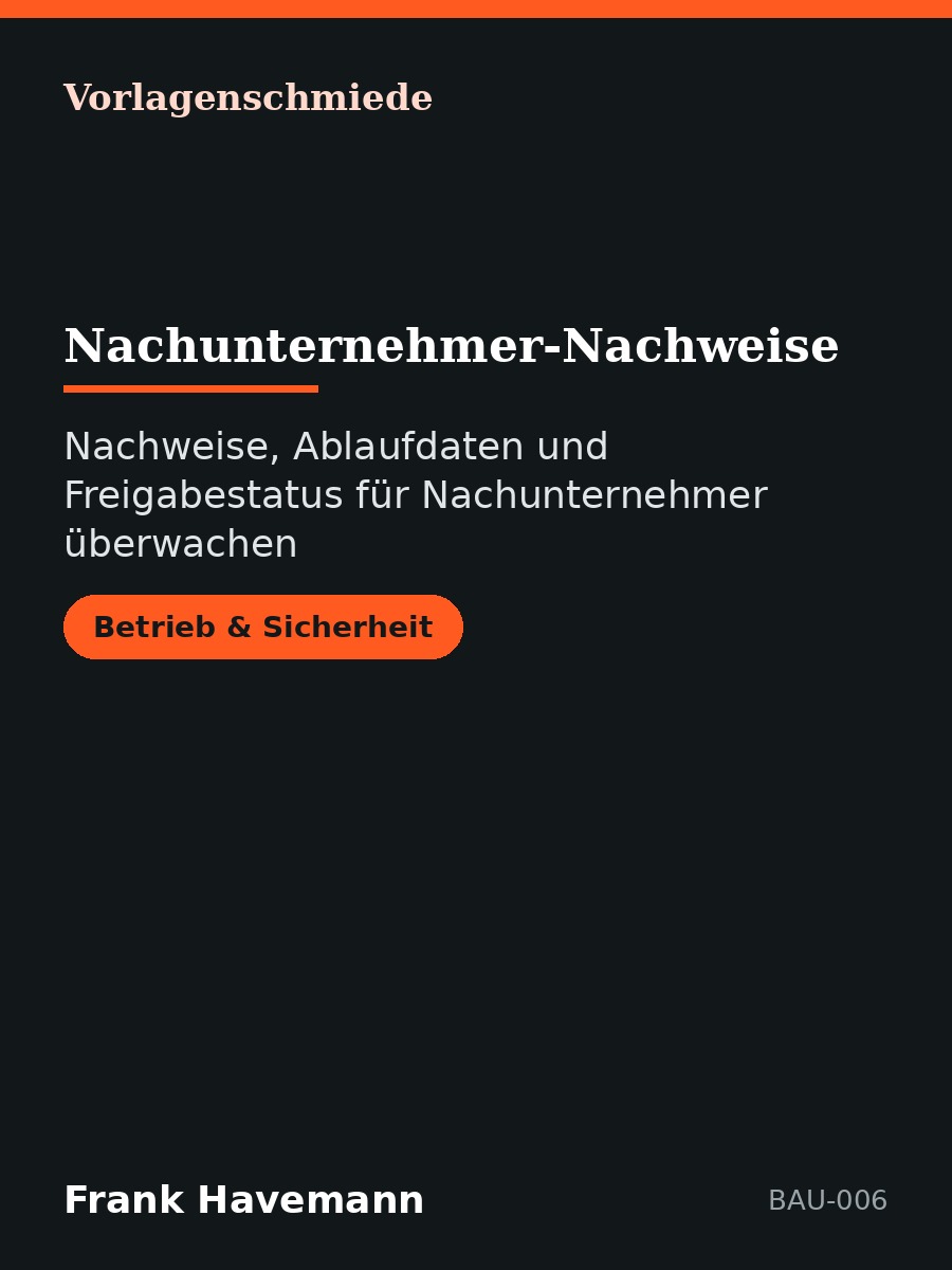 Nachunternehmer-Nachweise