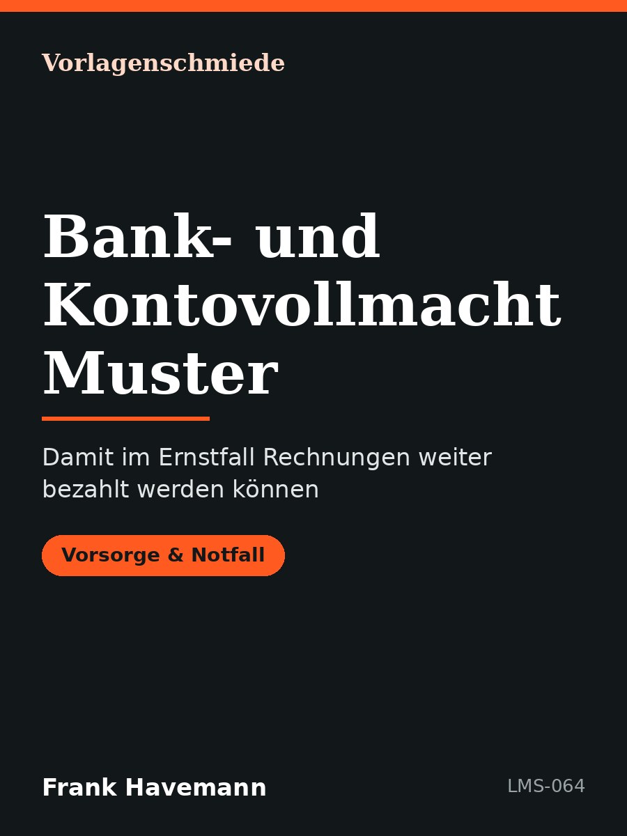 Bank- und Kontovollmacht Muster