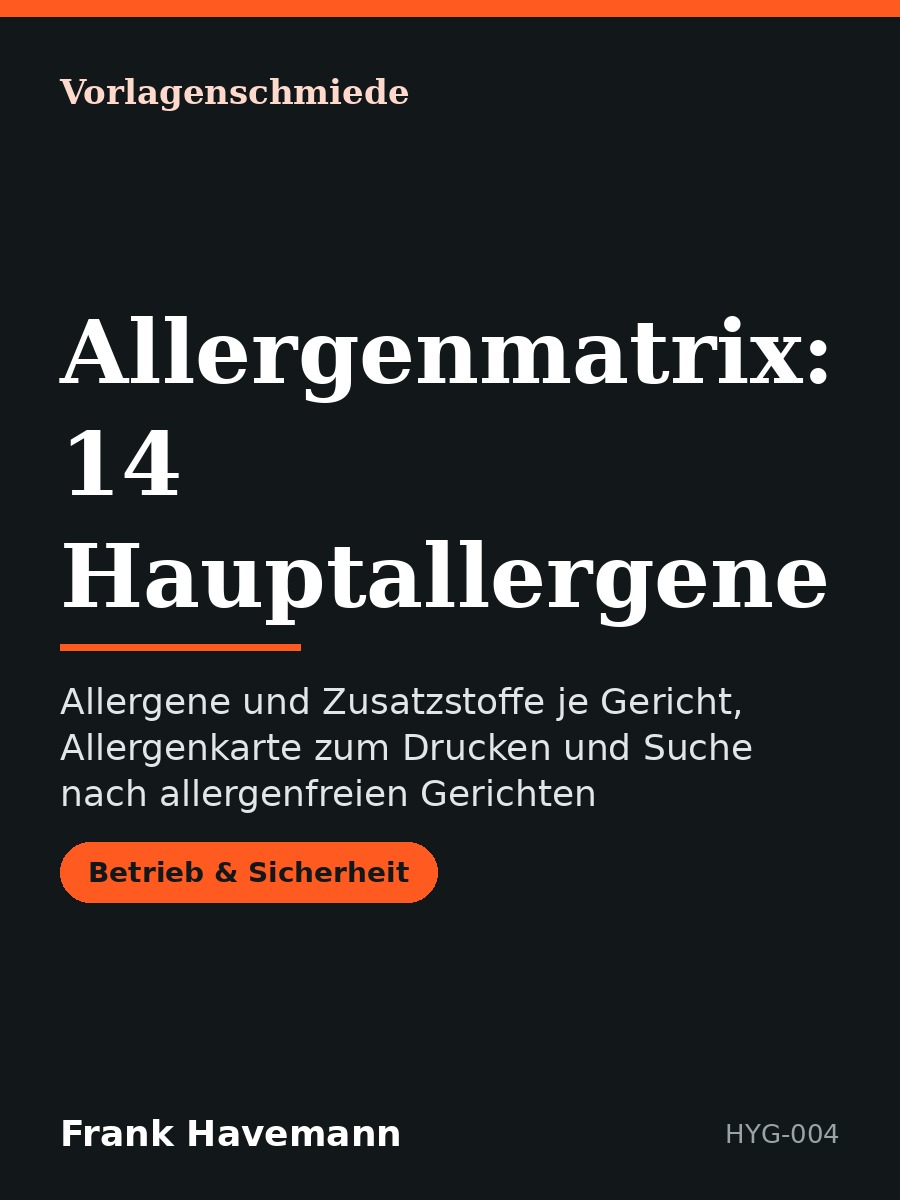 Allergenmatrix: 14 Hauptallergene