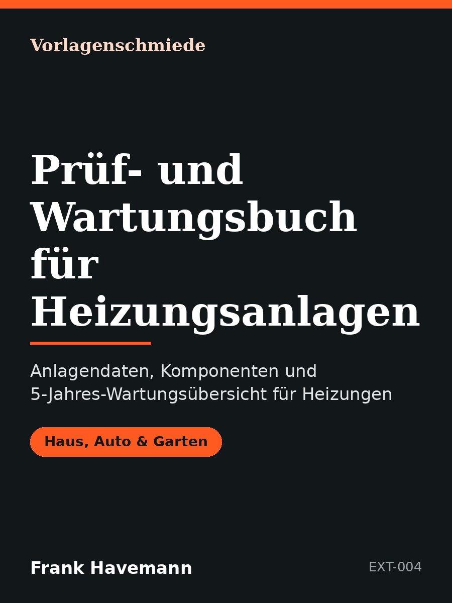 Prüf- und Wartungsbuch für Heizungsanlagen