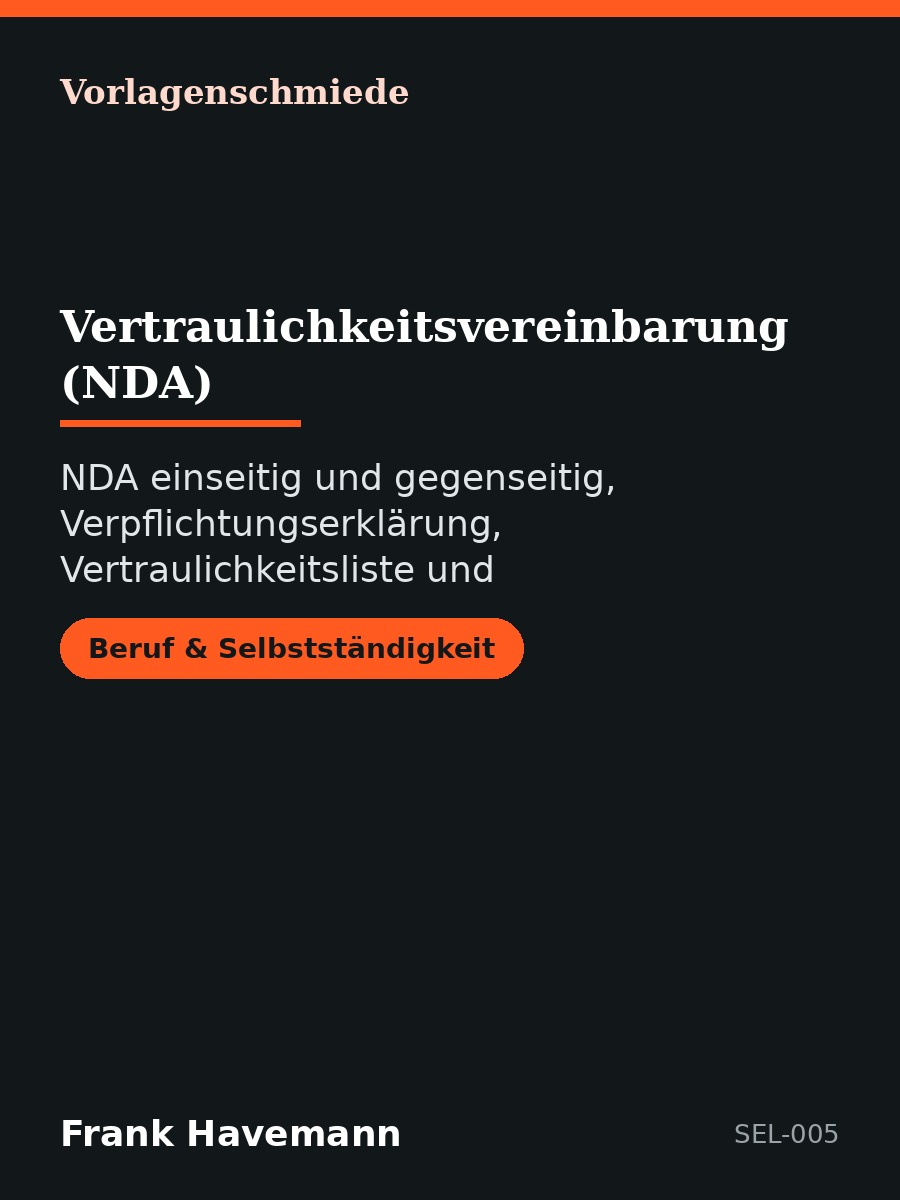 Vertraulichkeitsvereinbarung (NDA)