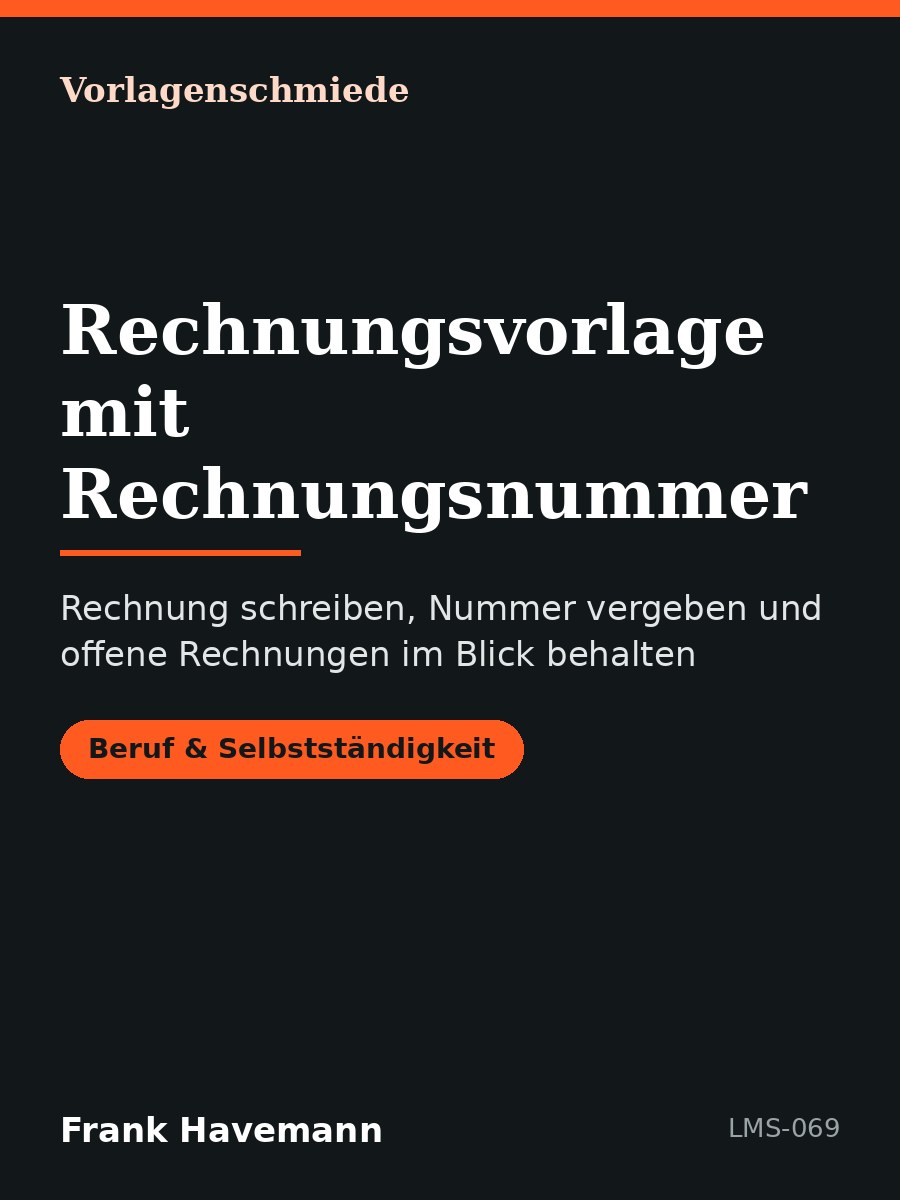 Rechnungsvorlage mit Rechnungsnummer