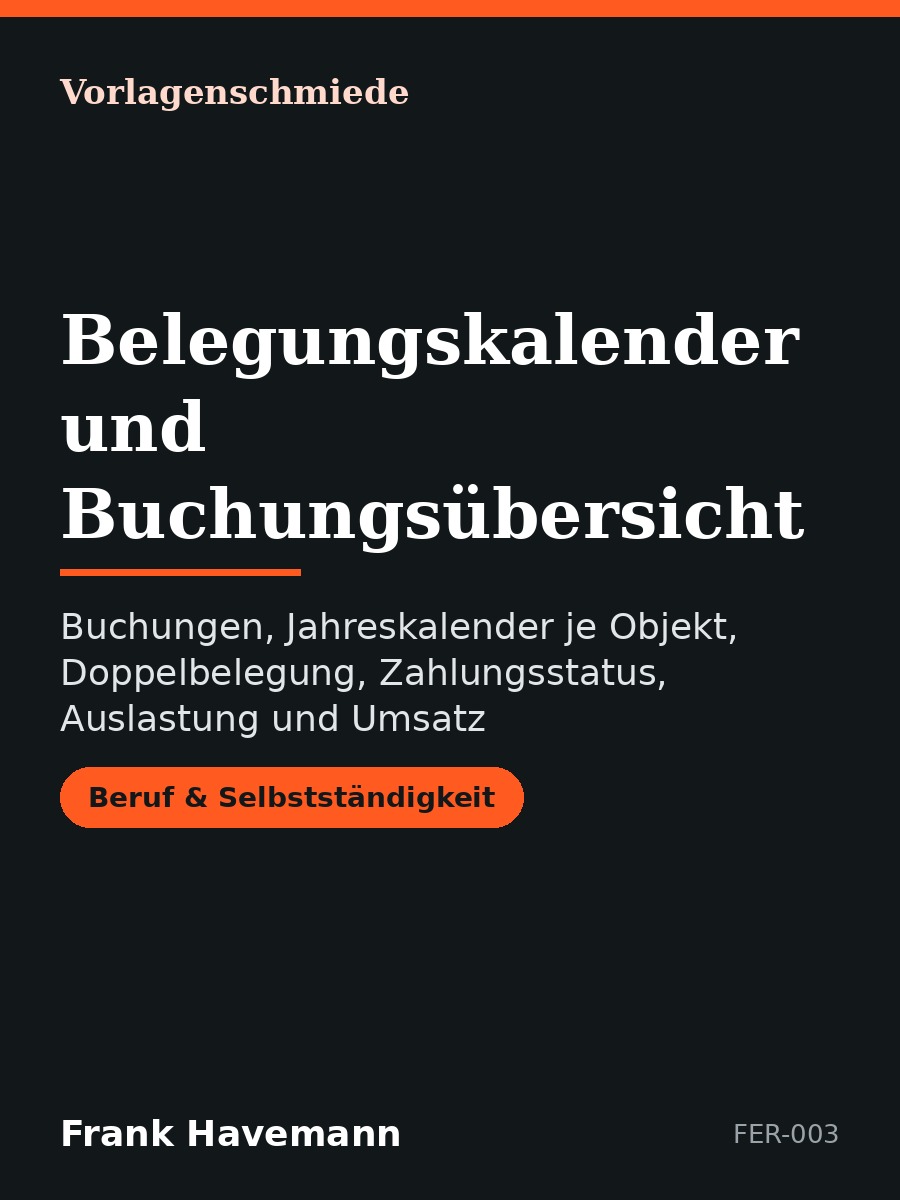 Belegungskalender und Buchungsübersicht