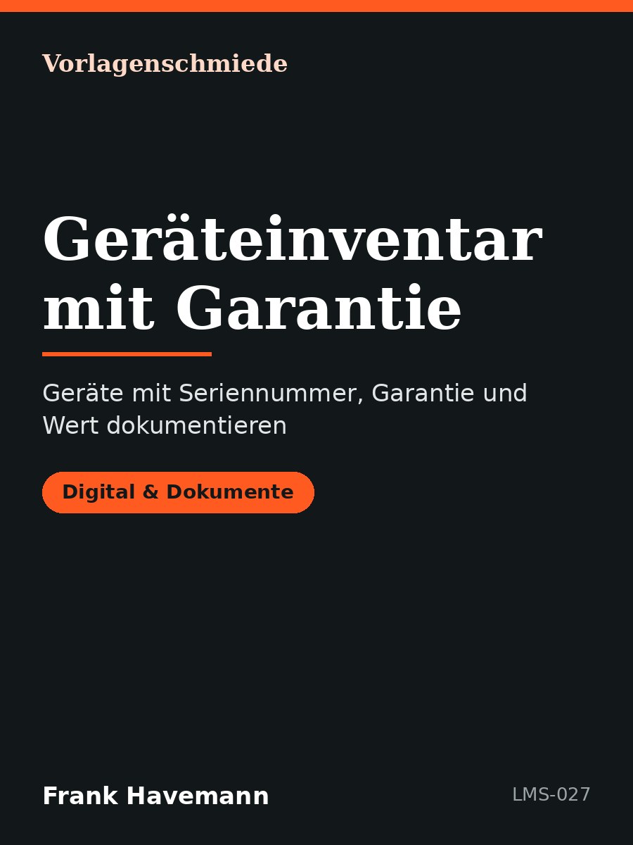 Geräteinventar mit Garantie