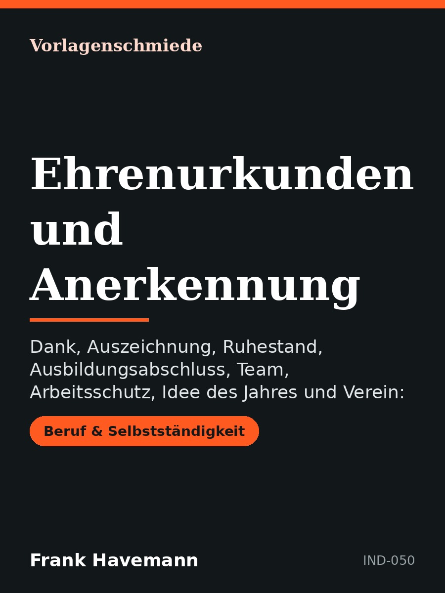 Ehrenurkunden und Anerkennung