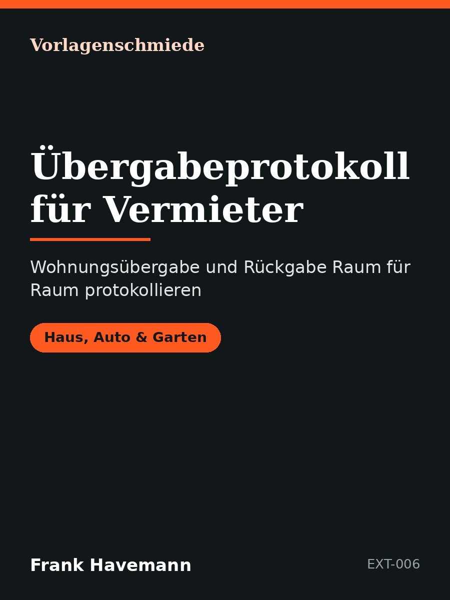 Übergabeprotokoll für Vermieter