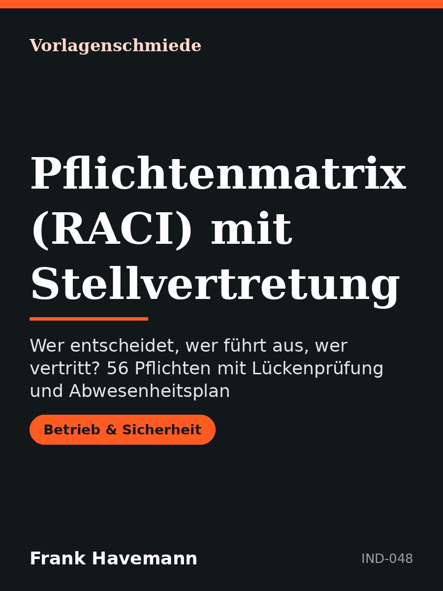 Pflichtenmatrix (RACI) mit Stellvertretung