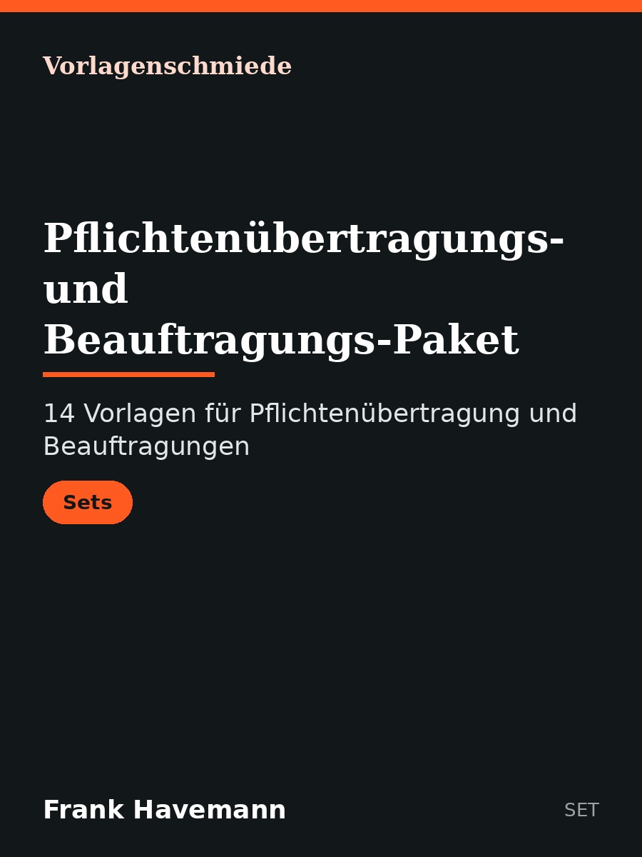Pflichtenübertragungs- und Beauftragungs-Paket
