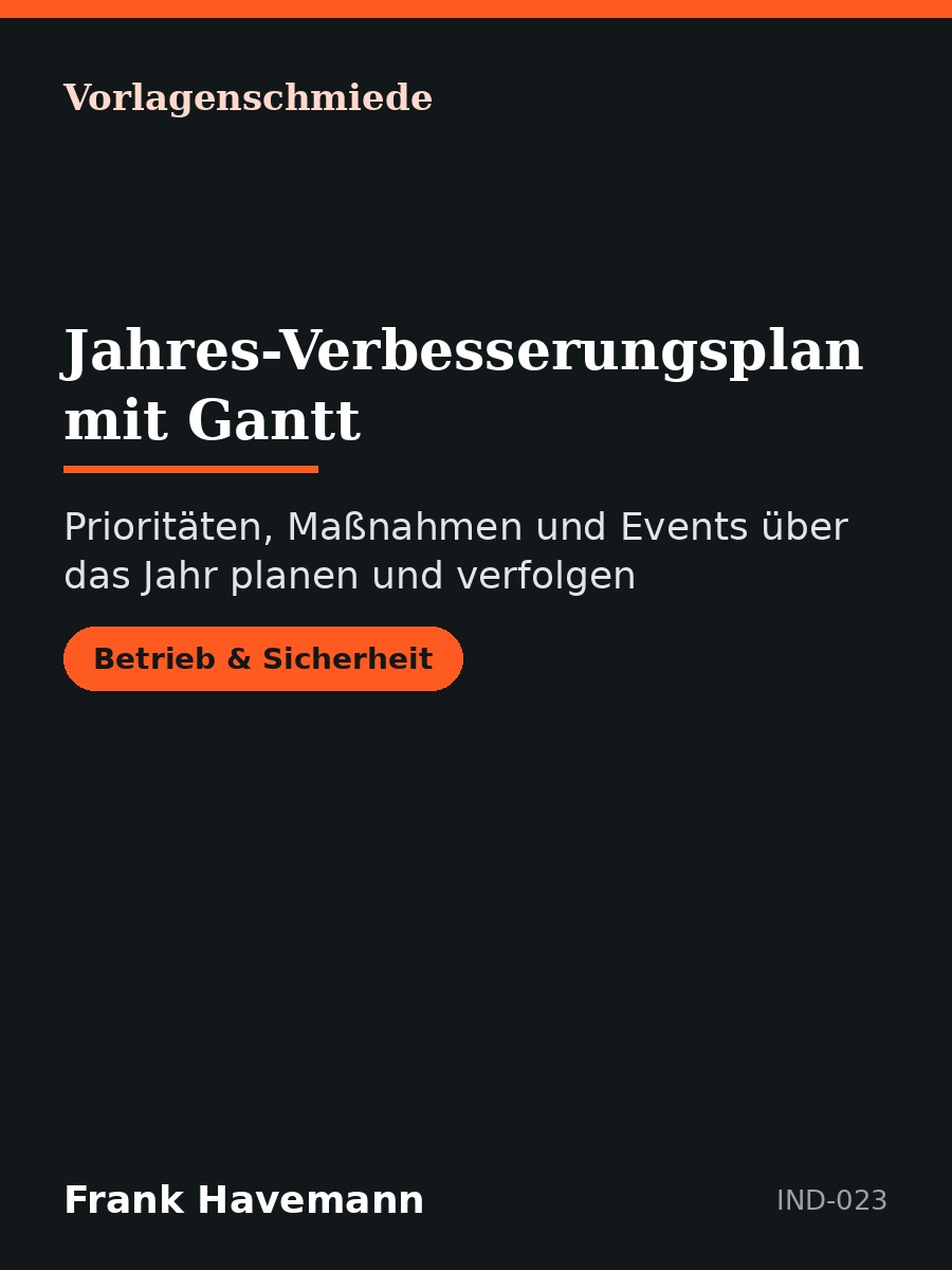 Jahres-Verbesserungsplan mit Gantt