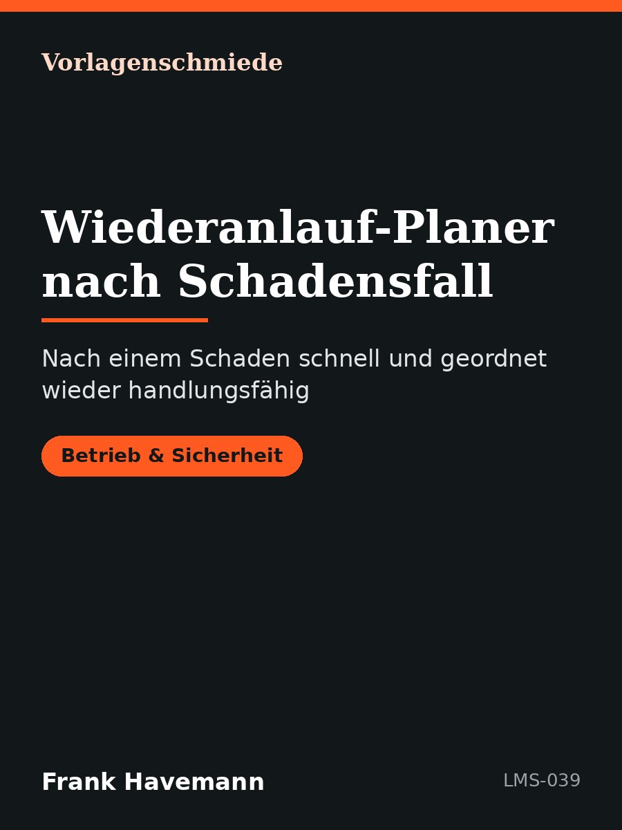 Wiederanlauf-Planer nach Schadensfall